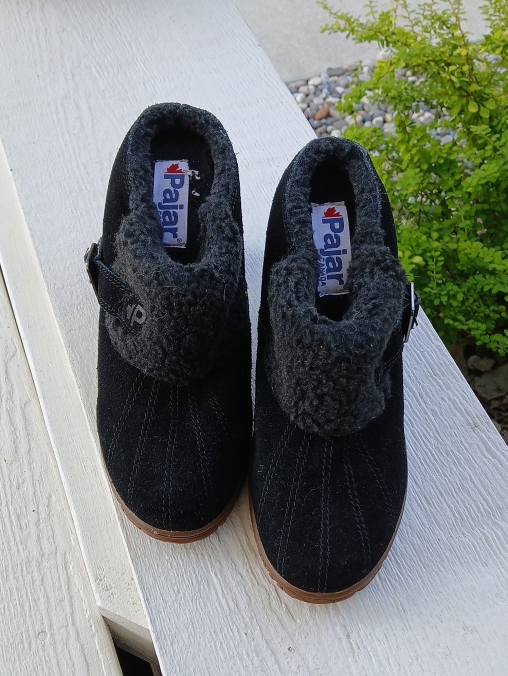 Pajar Black Suede Clogs